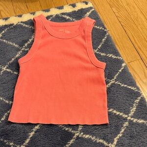 Aerie Vibrant Coral Ribbed Tank Top - size Medium